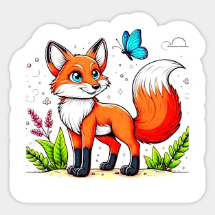 Delightful Fox Sticker